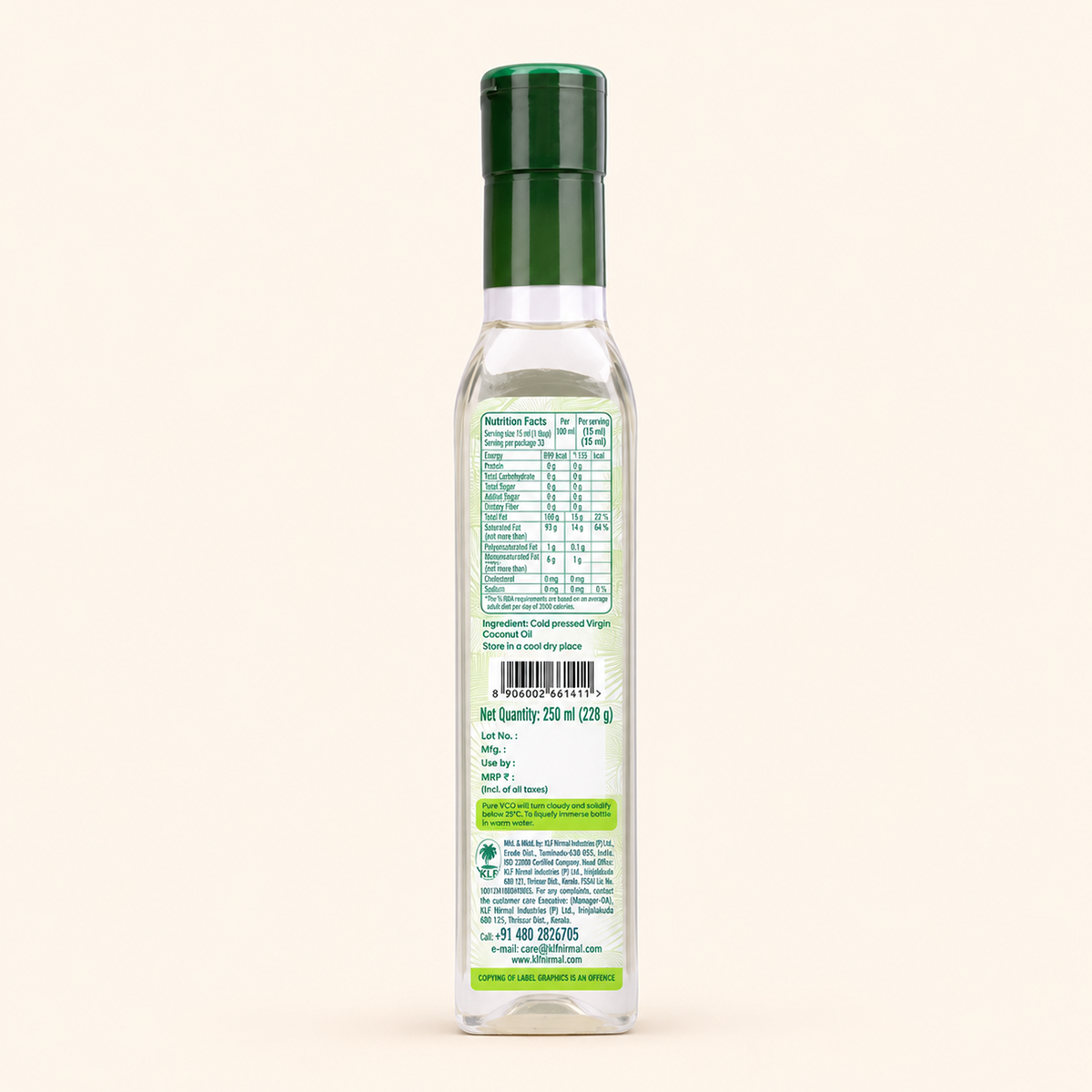 KLF Nirmal Virgin Coconut Oil (Cold Pressed) Bottle