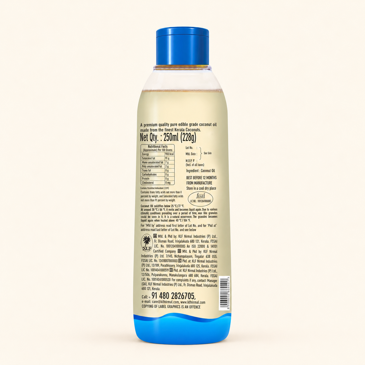 KLF Nirmal Coconut Oil Clear Bottle