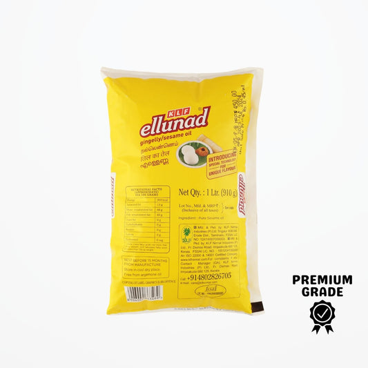 KLF Ellunad Premium Sesame oil 1 liter Pouch — front of the product pack