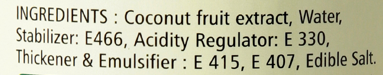 KLF Coconad Coconut Cream (22% coconut fat) — ingredients information