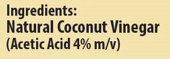 KLF Coconad Coconut Vinegar — ingredients information