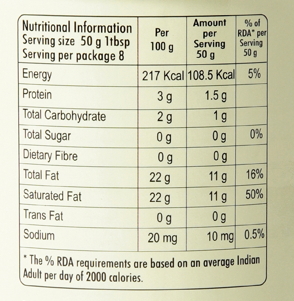 KLF Coconad Coconut Cream (22% coconut fat) — nutrition information