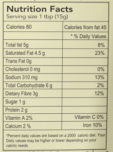 KLF Coconad Coconut Chutney Powder (Thenga Chamandhi Podi) — nutrition information