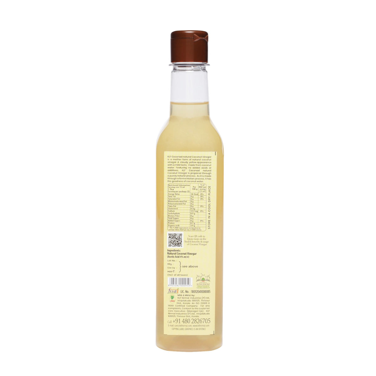 KLF Coconad Coconut Vinegar — back of the product pack