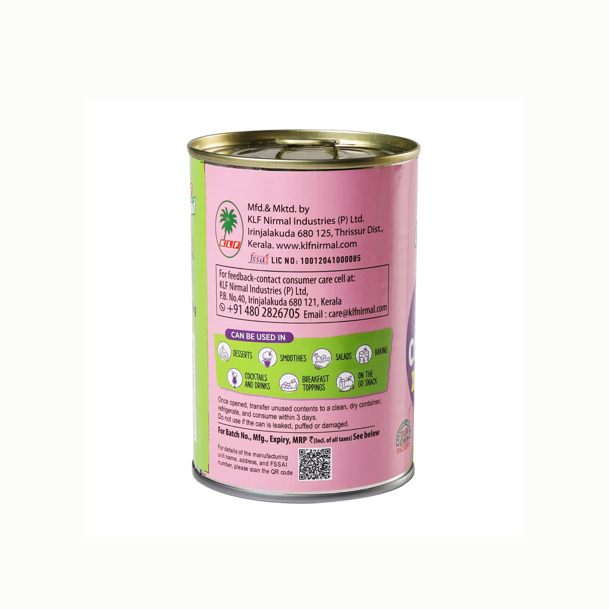 KLF Coconad Fruit Cocktail with Nata de Coco — back of the product pack