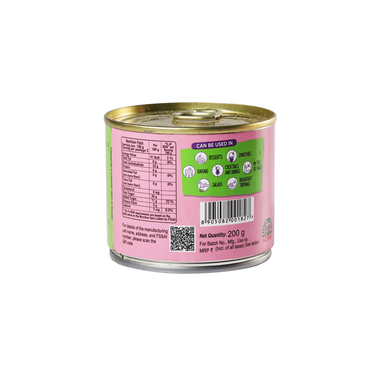 KLF Coconad Fruit Cocktail with Nata de Coco — nutrition information