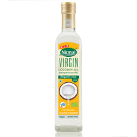 KLF Nirmal Organic Raw Virgin Coconut Oil Glass Bottle